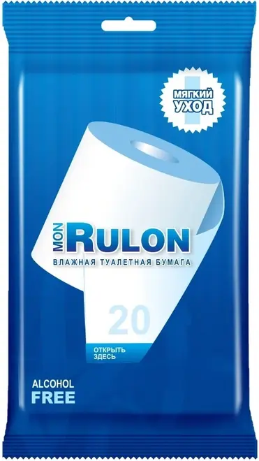 Mon Rulon бумага туалетная влажная (20 листов в пачке)