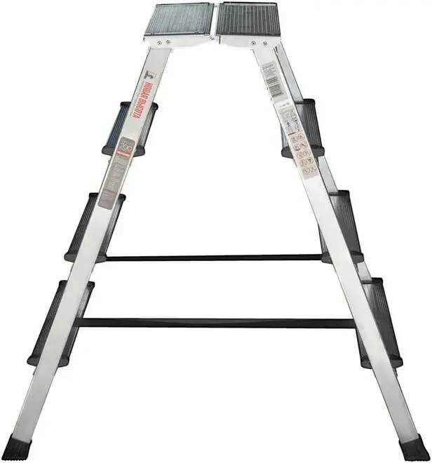 Новая Высота NV-2120 стремянка двухсторонняя с увеличенной площадкой (/2 * 4 ст)