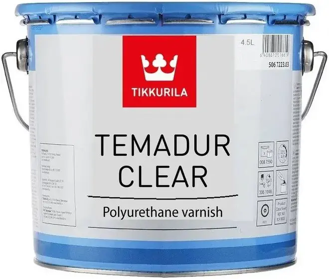Тиккурила Temadur AN Clear 2-комп матовый полиуретановый лак (4.5 л (компонент А)