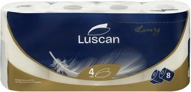 Luscan Luxury бумага туалетная (8 рулонов в упаковке)
