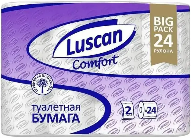 Luscan Comfort бумага туалетная (12 рулонов в упаковке)