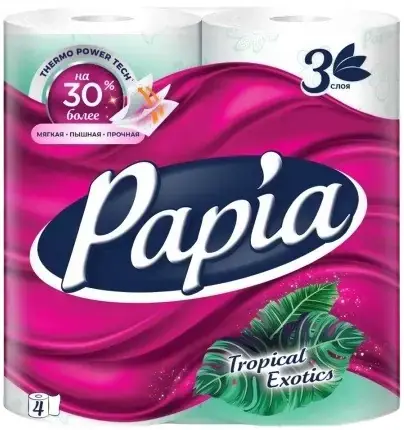 Papia Tropical Exotics бумага туалетная (4 рулона в упаковке)