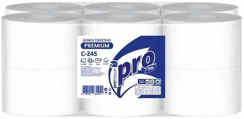 Protissue Premium C-245 бумага туалетная (12 рулонов в упаковке)
