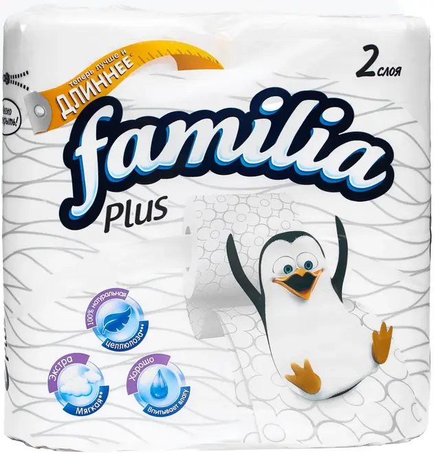 Familia Plus бумага туалетная (4 рулона в упаковке)