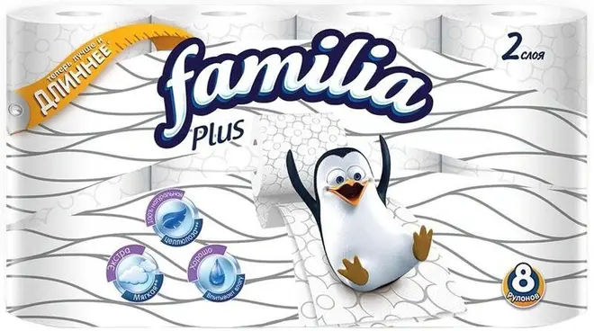 Familia Plus бумага туалетная (8 рулона в упаковке)