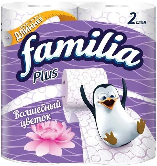 Familia Plus Волшебный Цветок бумага туалетная (4 рулона в упаковке)