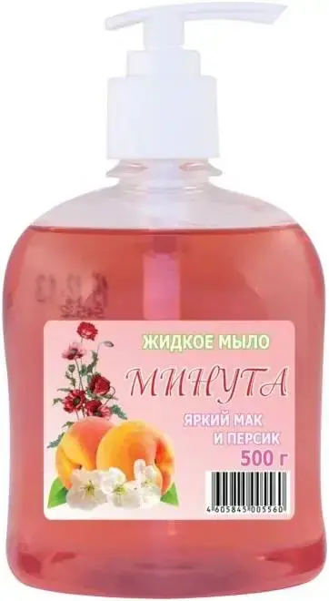 Минута Яркий Мак и Персик мыло жидкое (500 мл)