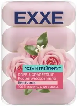 Exxe Роза и Грейпфрут мыло туалетное (1 блок (4х70 г)