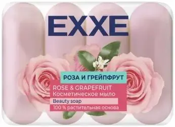 Exxe Роза и Грейпфрут мыло туалетное (1 блок (4х70 г)
