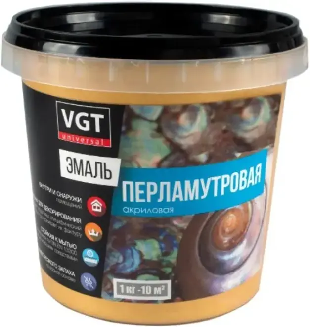 ВГТ ВД-АК-1179 Перламутровая эмаль акриловая универсальная (1 кг) жидкое золото перламутровая