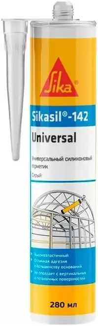 Sika SikSil-142 Universal герметик силиконовый универсальный (280 мл) серый