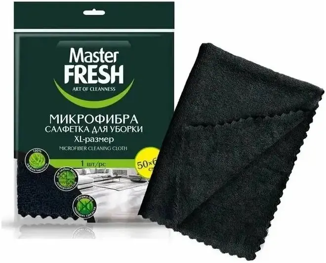 Master Fresh Микрофибра салфетка универсальная для уборки (1 салфетка) черная