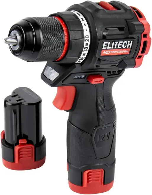 Elitech HD Professional CD 12L2 дрель аккумуляторная бесщеточная (12 В 2 А*ч) №137438