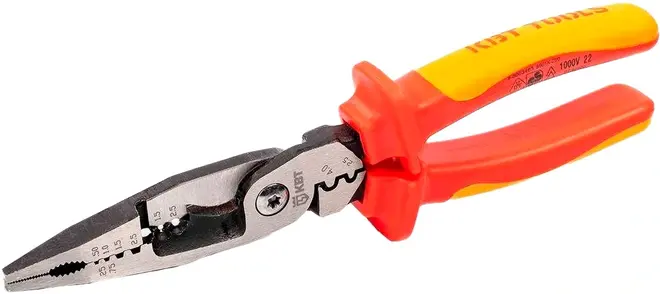 КВТ Профи длинногубцы многофункциональные диэлектрические (225 мм)