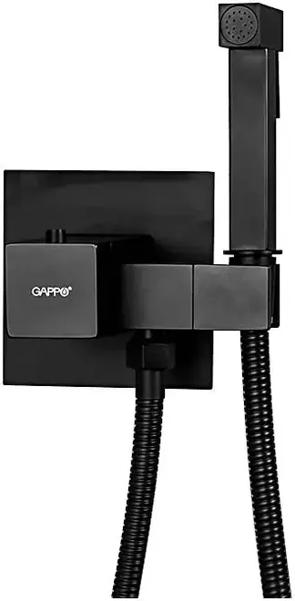 Gappo G7207 смеситель с гигиеническим душем без излива черный (G7207-60)