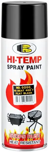 Bosny Hi Temp Spray Paint термостойкая спрей-краска (520 мл) черная Gloss Black