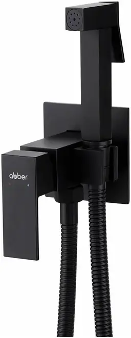 Abber Daheim AF8226 смеситель с гигиеническим душем черный матовый (AF8226B)
