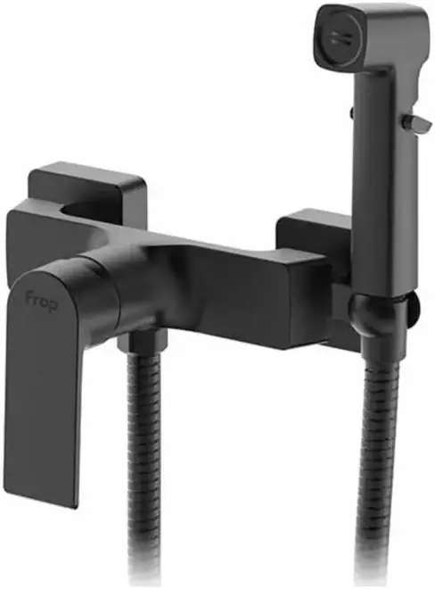 Frap F2071 смеситель с гигиеническим душем без излива черный (F2071-6)