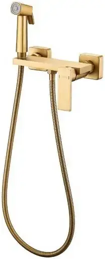 Haiba HB5517 смеситель с гигиеническим душем золото матовое (HB5517-5)