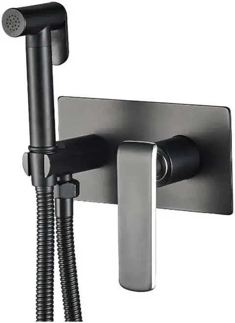 Haiba HB55548 смеситель с гигиеническим душем черный (HB55548-7)