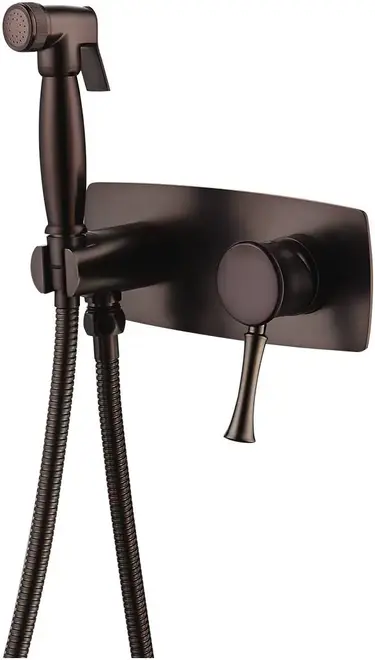 Lemark Peretto LM6319 смеситель с гигиеническим душем без излива черный кофе (LM6319RB)