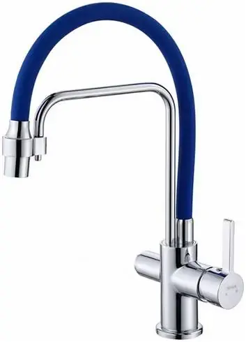 Hansen H15088 смеситель для кухни с подключением к фильтру синий/хром (HL15088-R)