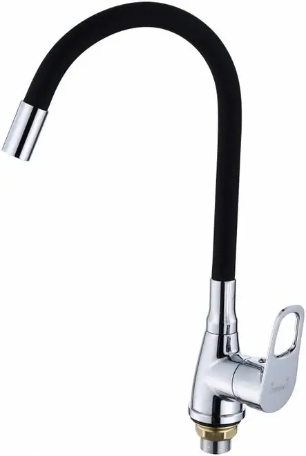Hansen H59004 смеситель для кухни с гибким изливом черный/хром (H59004-C)