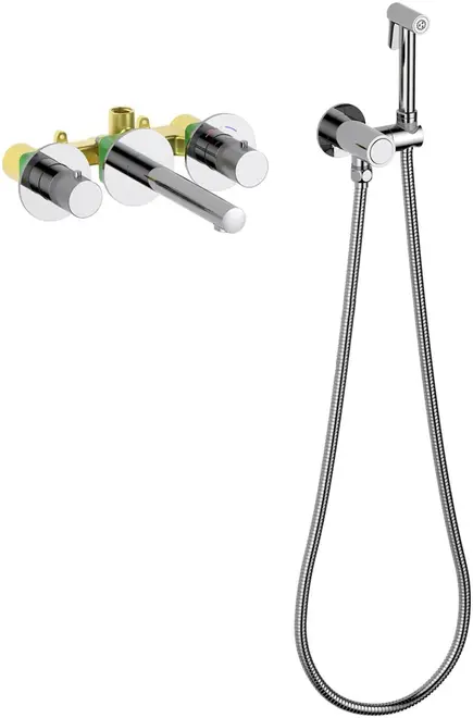 Timo Saona 2383 смеситель для раковины с гигиеническим душем хром (2383/00SM)