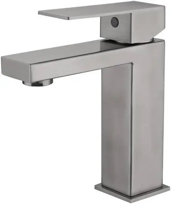 Haiba HB10803 смеситель для раковины стальной низкая прямоугольная (HB10803-2)