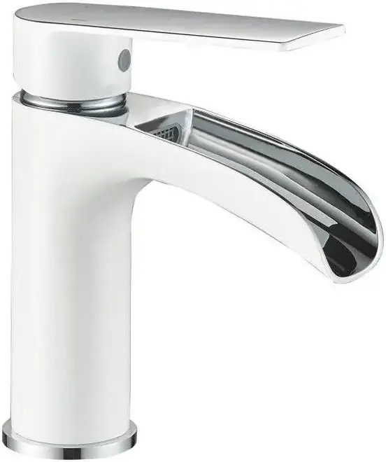 Haiba HB13505 смеситель для раковины каскадный белый/хром (HB13505-8)