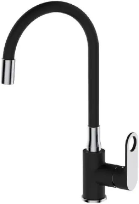 Vieir V043521 смеситель для кухни с гибким изливом черный/хром (V043521-C)
