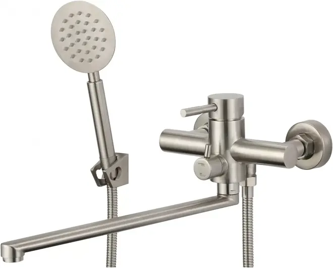 Savol S-SUS4002 смеситель для ванны сталь излив 362 мм (S-SUS4002)