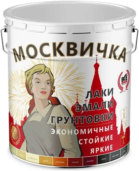 КраскаВо Москвичка ПФ-115 Стандарт эмаль (25 кг) слоновая кость глянцевая