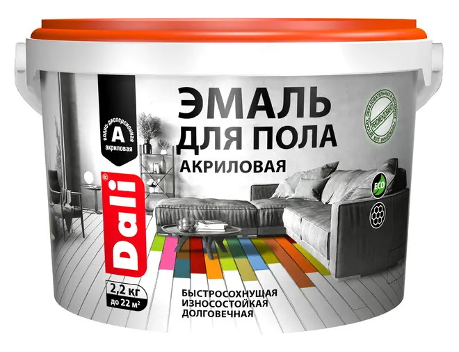 Dali эмаль акриловая для пола (2.2 кг) белая база A