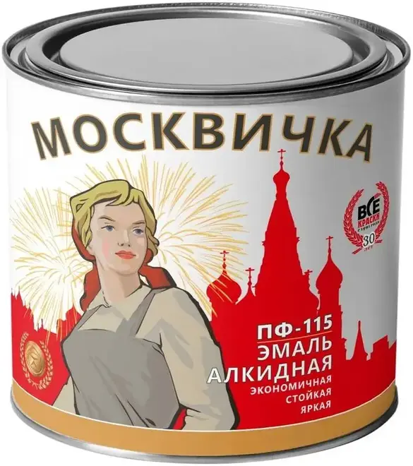 КраскаВо Москвичка ПФ-115 Стандарт эмаль (1.9 кг) слоновая кость глянцевая