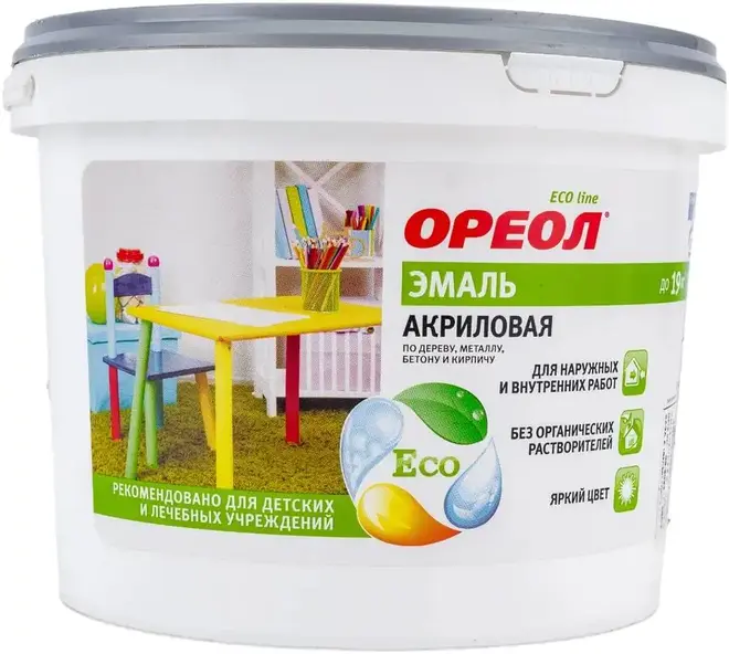 Ореол эмаль акриловая универсальная (2,5 кг) белая