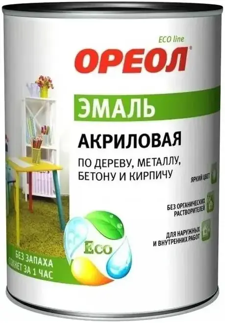 Ореол эмаль акриловая универсальная (1,1 кг) белая