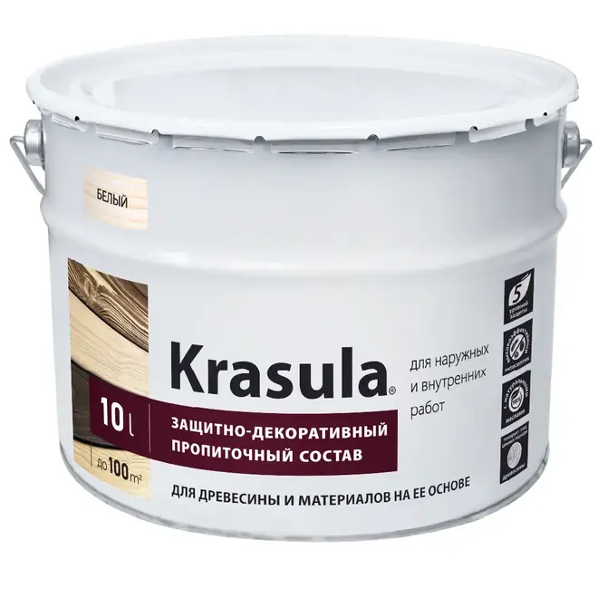 Норт Krasula состав защитно-декоративный пропиточный (10л) белый