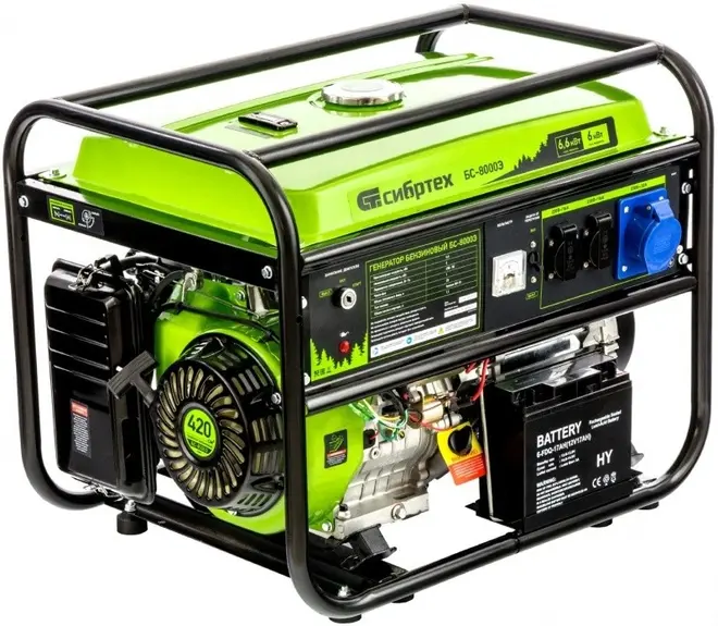 Сибртех БС-8000Э генератор бензиновый (6600 Вт)