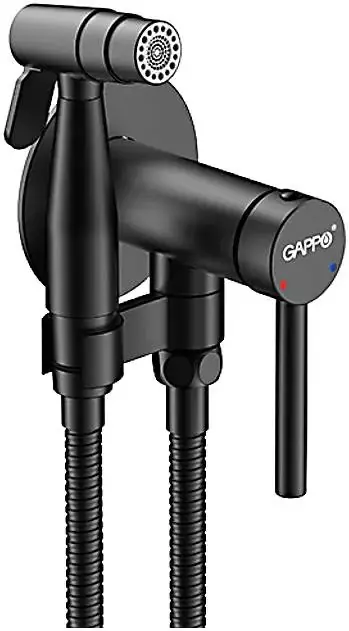 Gappo G7206 смеситель с гигиеническим душем без излива черный (G7206-6)