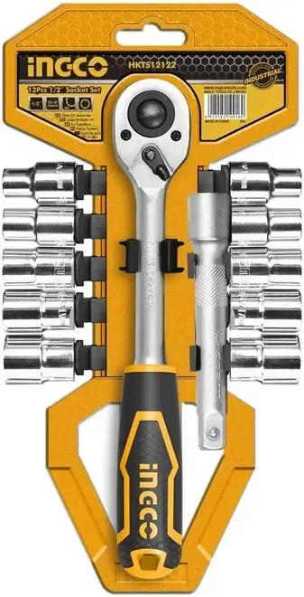 Ingco Industrial HKTS12122 набор головок 1/2 с трещоткой (12 инструментов)