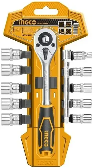 Ingco Industrial HKTS14122 набор головок 1/4 с трещоткой (12 инструментов)