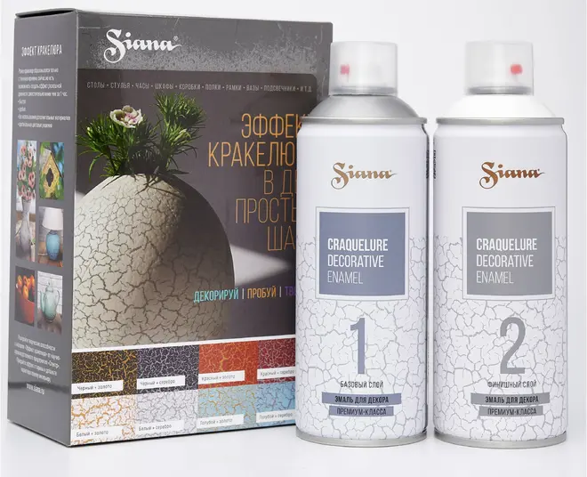 Certa Siana Craquelure эмаль декоративная термостойкая 600C (520 мл) базовый золото (до +600°C)