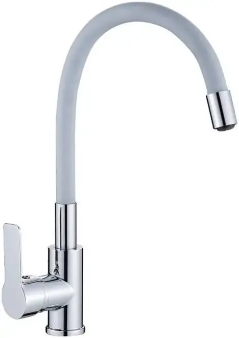 Haiba HB70112 смеситель для кухни с гибким изливом серый/хром (HB70112-3)