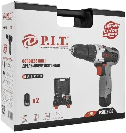 P.I.T. Master PSR12-C6 дрель аккумуляторная (1.5 Ач)