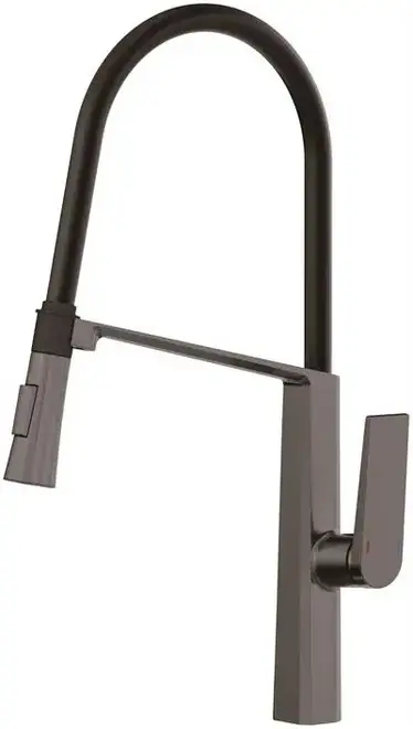 Haiba HB73827 смеситель для кухни с гибким изливом оружейная сталь (HB73827-3)