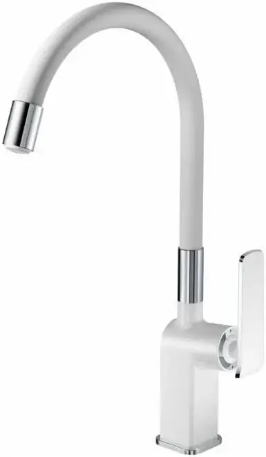Haiba HB73548 смеситель для кухни белый/хром (HB73548-8)
