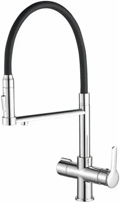 Haiba HB76854 смеситель для кухни со встроенным фильтром черный/хром (HB76854)