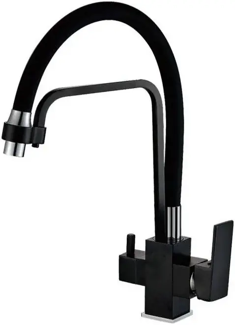 Haiba HB76857 смеситель для кухни с подключением к фильтру черный (HB76857)