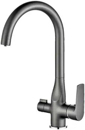 Haiba HB76533 смеситель для кухни со встроенным фильтром серый (HB76533-3)